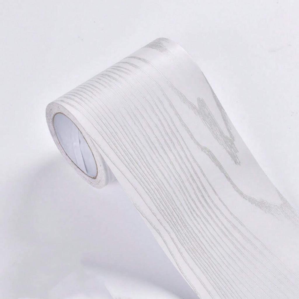 1PC 5mx10cm Thickened Wood Grain Skirting Line Wall Sticker, Self-Adhesive Living Room Bedroom Wall Corner Decoration
