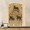 Vintage Tarot Cat Bohemian Wall Tapestry Artwork for Bedroom Decor Cat Tarot Vintage Boho Style Hanging Tapestry