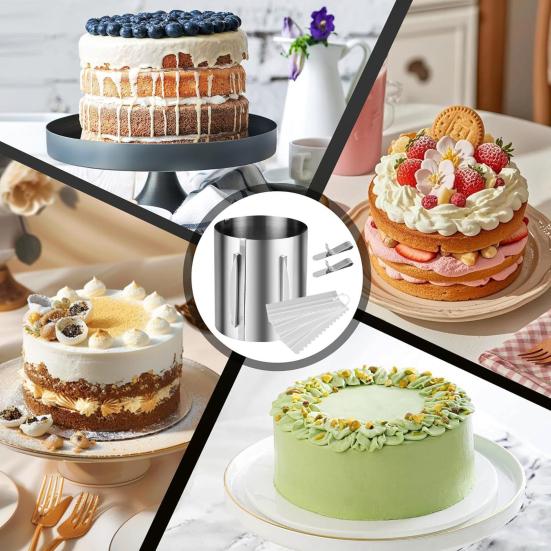 huaqianguhh Adjustable Cake Ring Mold, Stainless Steel Baking with Clear Markings, 6-12 Inch Round Mousse Mold for Pastry, Dishwasher Safe Decorating