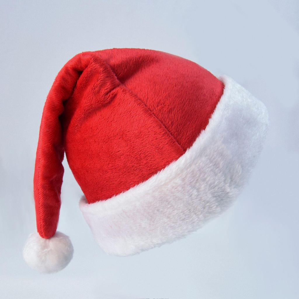 Red Plush Christmas Hat for Adults & Kids - Festive Holiday Decoration & Gift