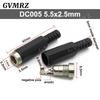 10PCS DC Connectors 5.5x2.1mm 3.5x1.3mm DC Power Plug Male Female Jack Socket Panel Mount DC Power Adapter Connector 5.5*2.1
