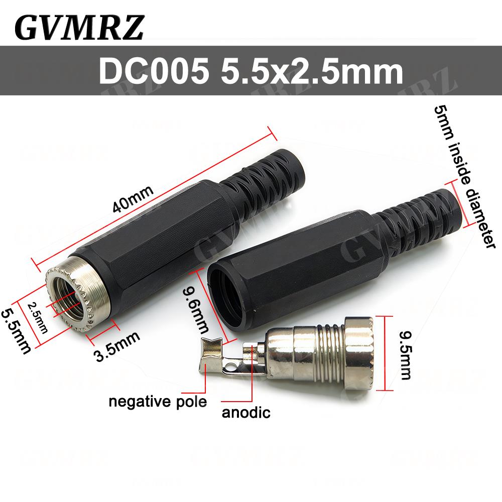 10PCS DC Connectors 5.5x2.1mm 3.5x1.3mm DC Power Plug Male Female Jack Socket Panel Mount DC Power Adapter Connector 5.5*2.1