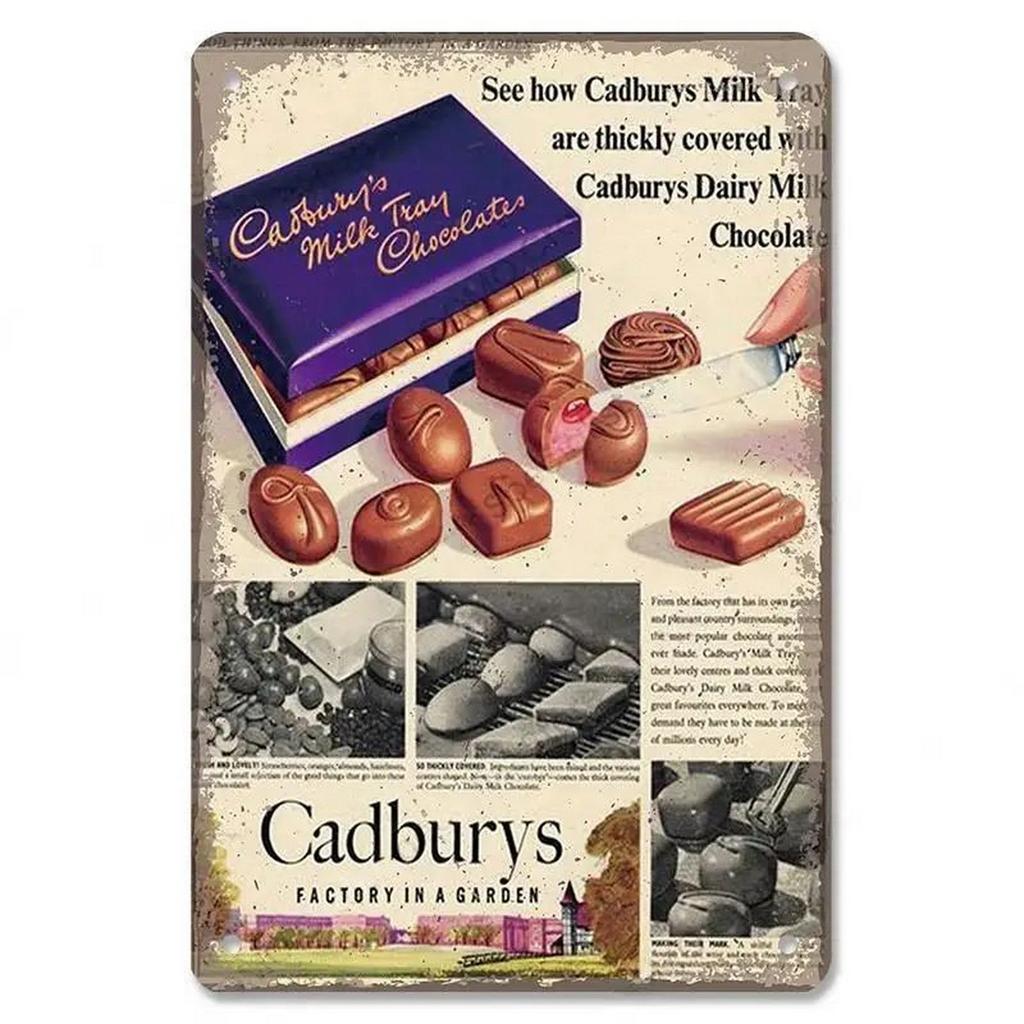 Metal Tin Signs Chocolate Milk Wall Decoration Plaque Vintage Art Poster Iron Painting for Man Cave Home Cafe Garden Club Bar