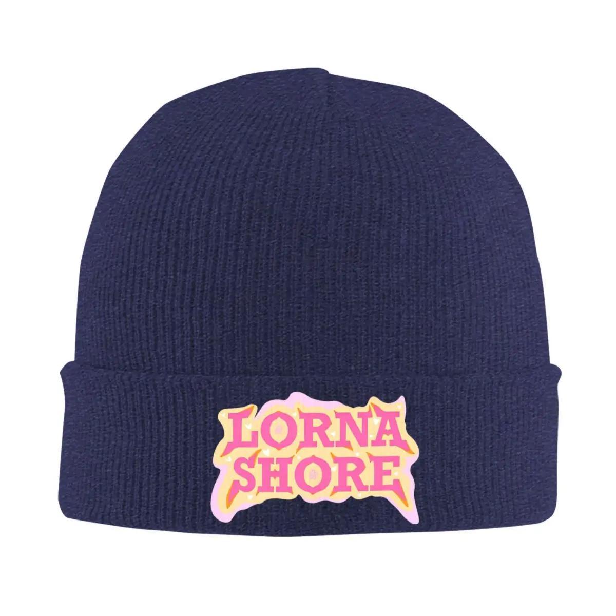 

Lorna Shore Bonnet Hats text logo Knitted Hat Men Women Unisex Retro Warm Soft Beanie Hats Spring Kpop Pattern Cap