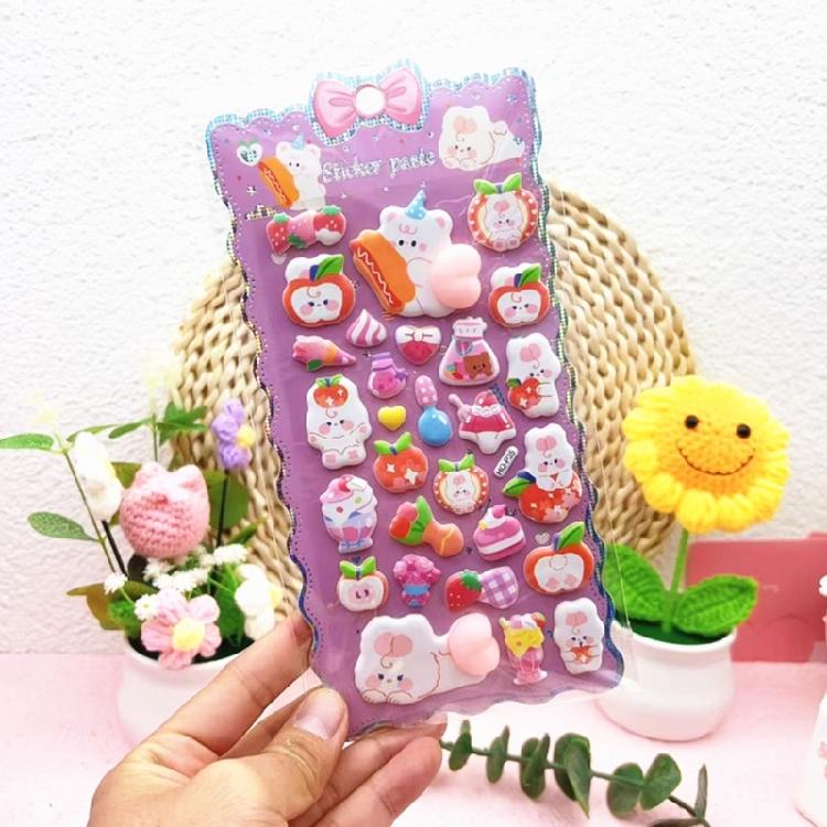 Reusing Tiny Sticker for Phone Case Notebook Handcraft Cute Puffier Sticker for Kids, 3D Design Sticker for Boys Girls