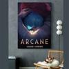 Frame of Solid Wood Arcane League of Legends Poster Game Role Jinx V Jess Yasuo Canvas Painting Wall Painting Painting Bar Home Decor Individual Color