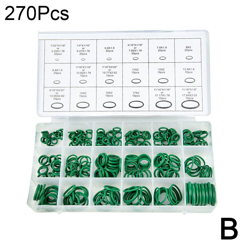 

270 шт. 18 размеров универсальный автомобильный кондиционер HNBR уплотнительные кольца инструменты для ремонта автомобиля резиновый набор хладагента для кондиционирования воздуха