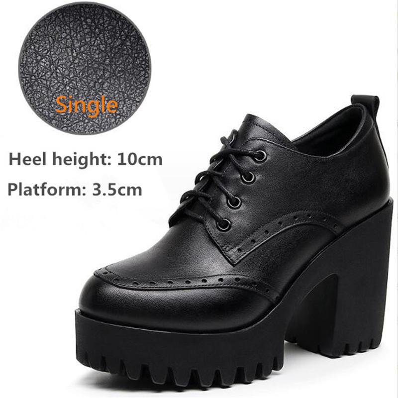 New Women Pumps Shoes Size 32-43 Deep Mouth  Women Oxfords Fall Winter Plush Thick High Heel Shoes Platform Pumps Office