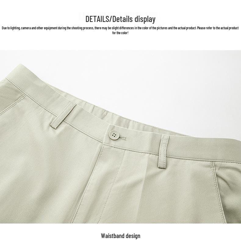 2026 Spring/Summer Men's Tencel Cotton Casual Pants – Mid-rise, Solid Color, Straight Leg, Versatile & Fashionable