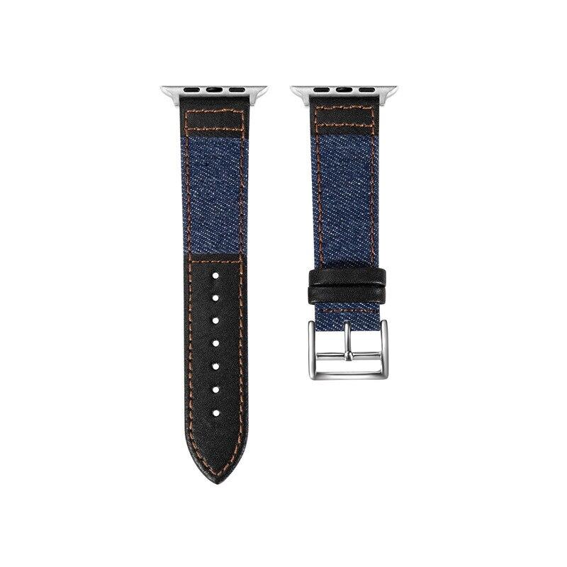 Strap for Apple Watch Band 49mm 45mm 44mm 40mm 41mm 42mm 38mm Denim Leather Wristband Bracelet for IWatch Ultra Series 8 7 6 5 4 3 SE