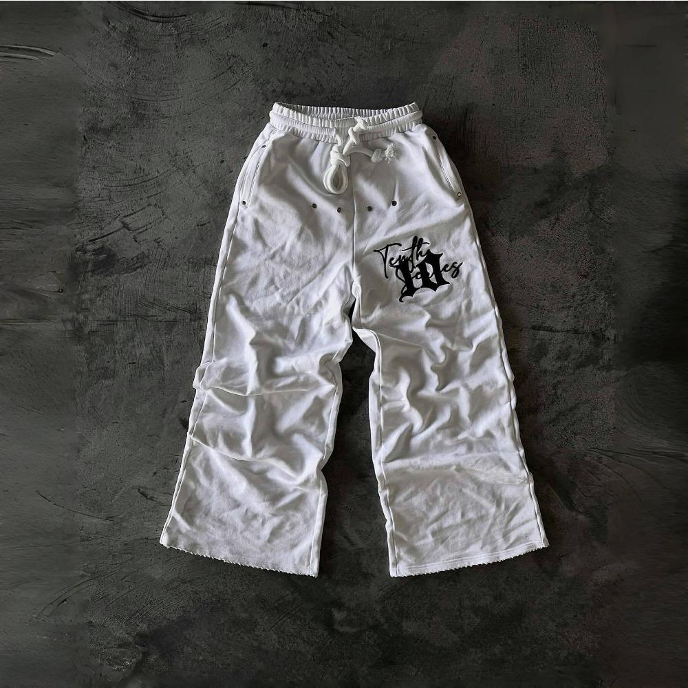 RogueWave Y2K Nové Streetwear Tepláky Pánské Dámské Joggers Harajuku Hip Hop Písmenkový Grafický Výšivka Nadměrné Kalhoty Goth Ležérní Kalhoty