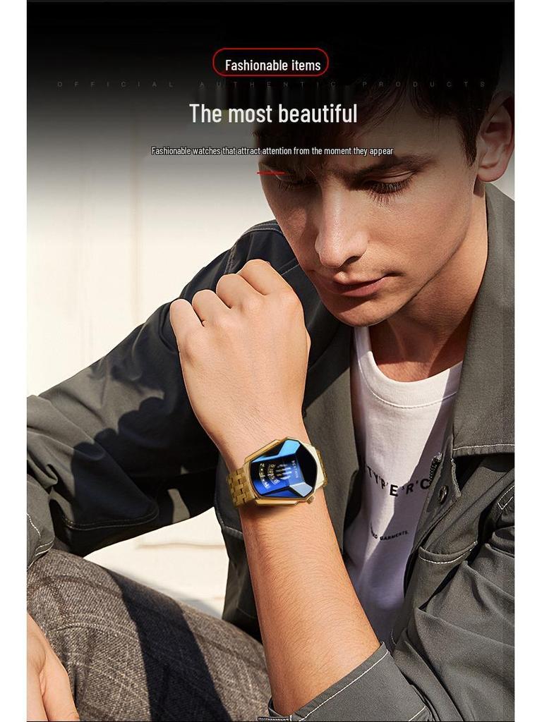 BESTWIN Diamond Alloy Quartz Watch for Men - Trendy Couple's Watch