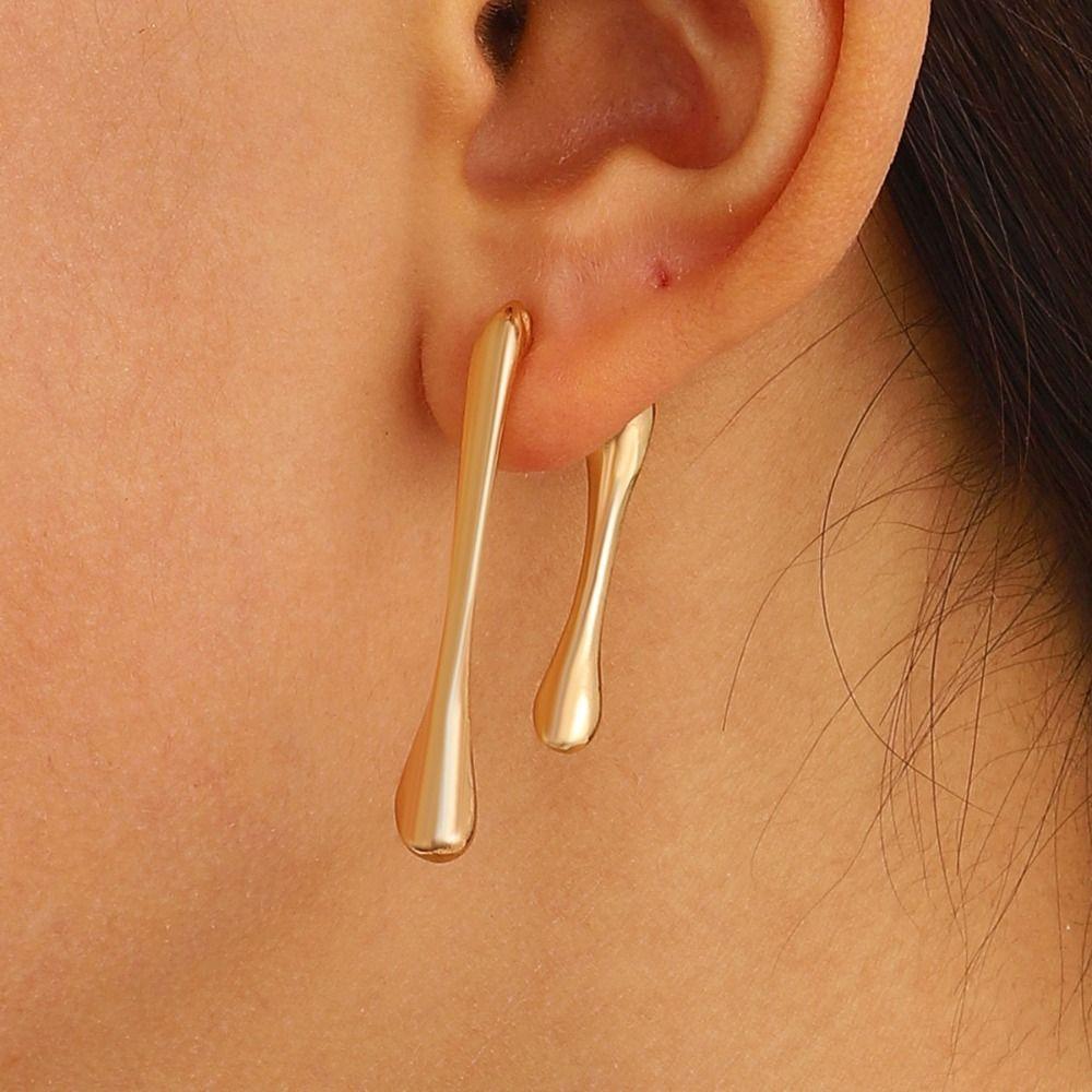 Alloy Long Pendant Earrings Gold/Silver Vintage Geometric Earrings  Women