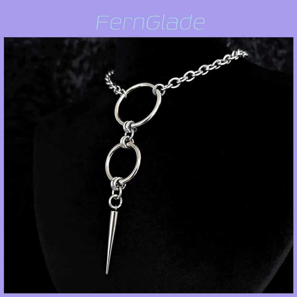 Gothic Steel Chain Necklace With Cross Link For Womens Daily Wear