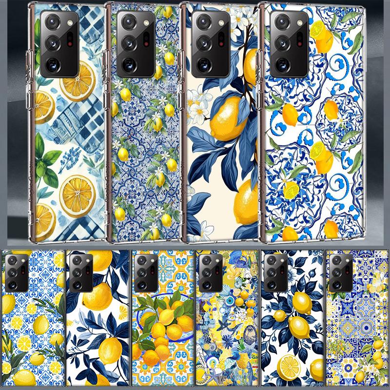 Mediterranean Lemon Phone Case for Samsung A55 A35 A25 A15 A07 A05S A16 A17 A26 A36 A37 A56 A57 Galaxy Note 20 10 A50S A71 A51 A