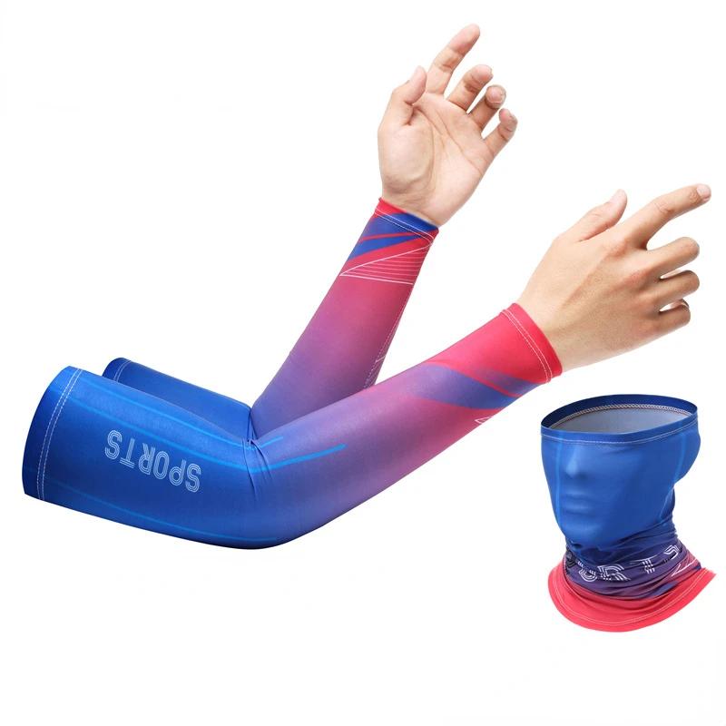 New Ice Silk Sleeve Sunscreen Cuff UV Sun Protection Arm Sleeves  Anti-Slip Men Women Long Gloves Outdoor Cool Sport Cycling