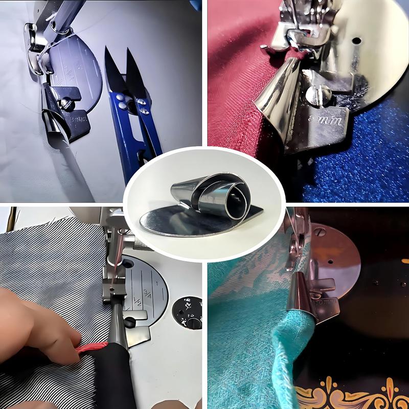 Universal Sewing Rolled Hemmer Foot 4PCS Rolled Hem Presser Foot 7/8/9/10mm Wide Rolling Hem Foot Sewing Machine Presser Feet Hemmer Home Industrial