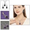 Set Amethyst Pendant Earrings Girls  Earring Necklace Sterling
