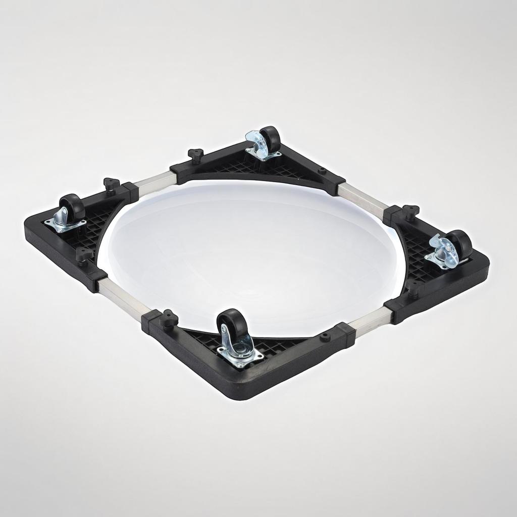 Universal Refrigerator & Washing Machine Stand with Locking Wheels, Adjustable Anti-Slip Base, Waterproof, Movable Design