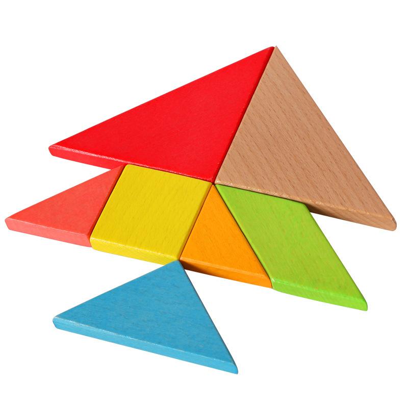 Wooden Tangram Puzzles for Kids Geometric Shape Educational Toys Brain Logic Blocks Students Back to School Gifts