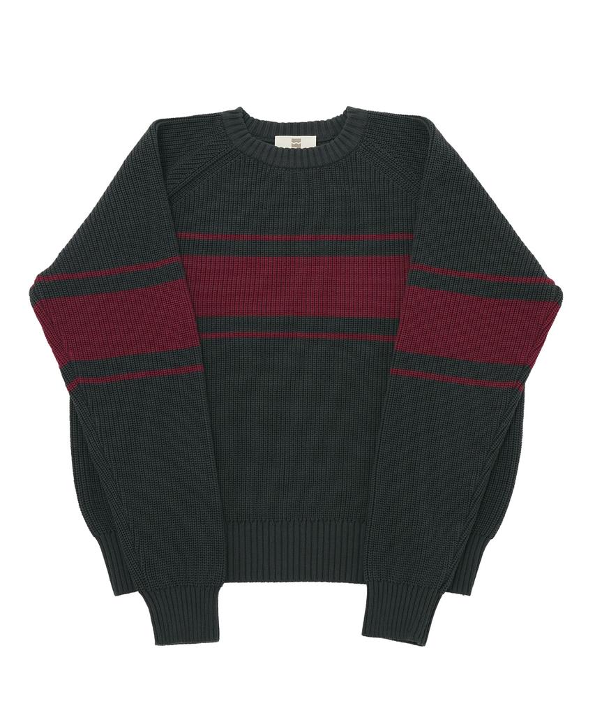 A NOTHING Color-Line 7G Knit Crew-Neck (Charcoal)