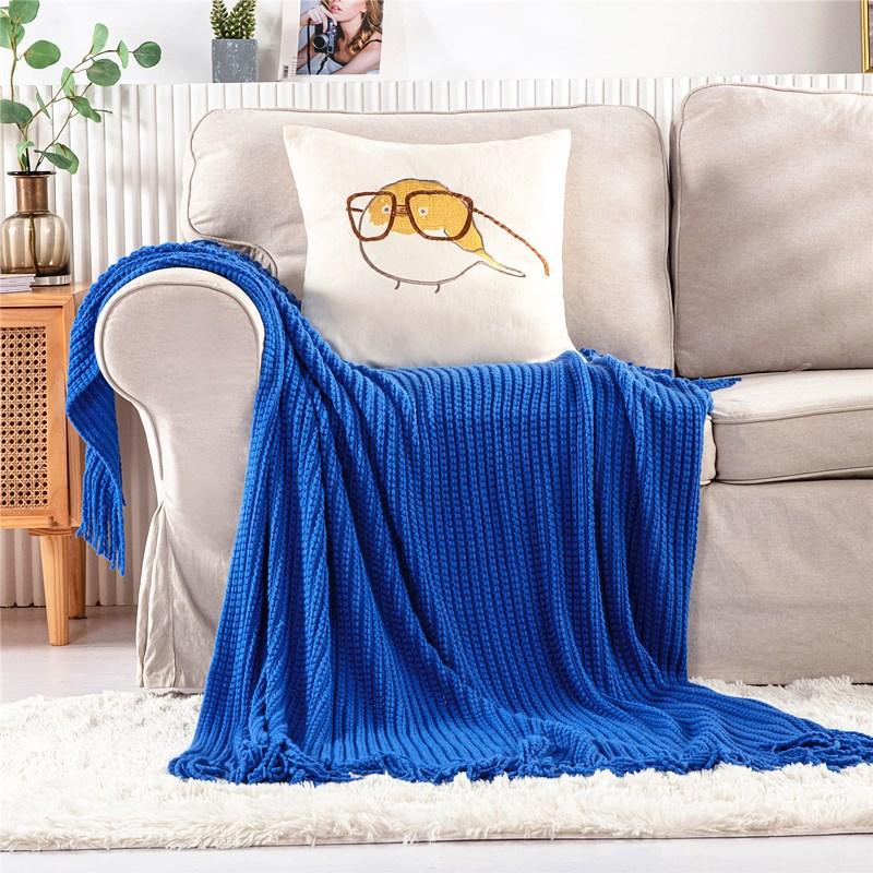 Nordic Tassel Blankets for Sofa Knitted Throw Blanket Bed End Cover Office Air Condition Room Watching TV Blankets