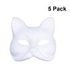 DIY Pappmaché Japanische Maske Halbgesicht Handbemalt Katze Weiße Maske Maskenball Halloween Festival Cosplay Requisite