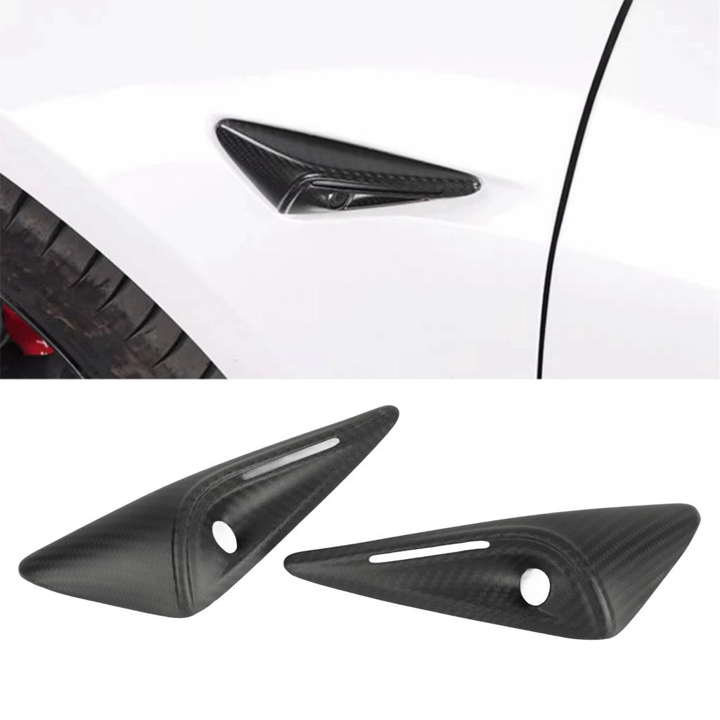 2PCS Side Mudguard Camera Vent Cover Trim Carbon UV Resistant Replacement For 2023+