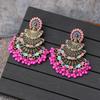 Indian Painted Peacock Feather Beaded Tassel Earrings Bohemian Fashion Colorful Handmade Beaded Earrings for Women