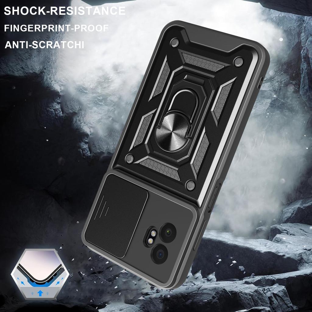 Husă Armură cu Suport pentru Telefon Nothing CMF 2 Pro, Acoperire Protecție Obiectiv cu Inel, Suport Magnetic, Coque Fundas Capa
