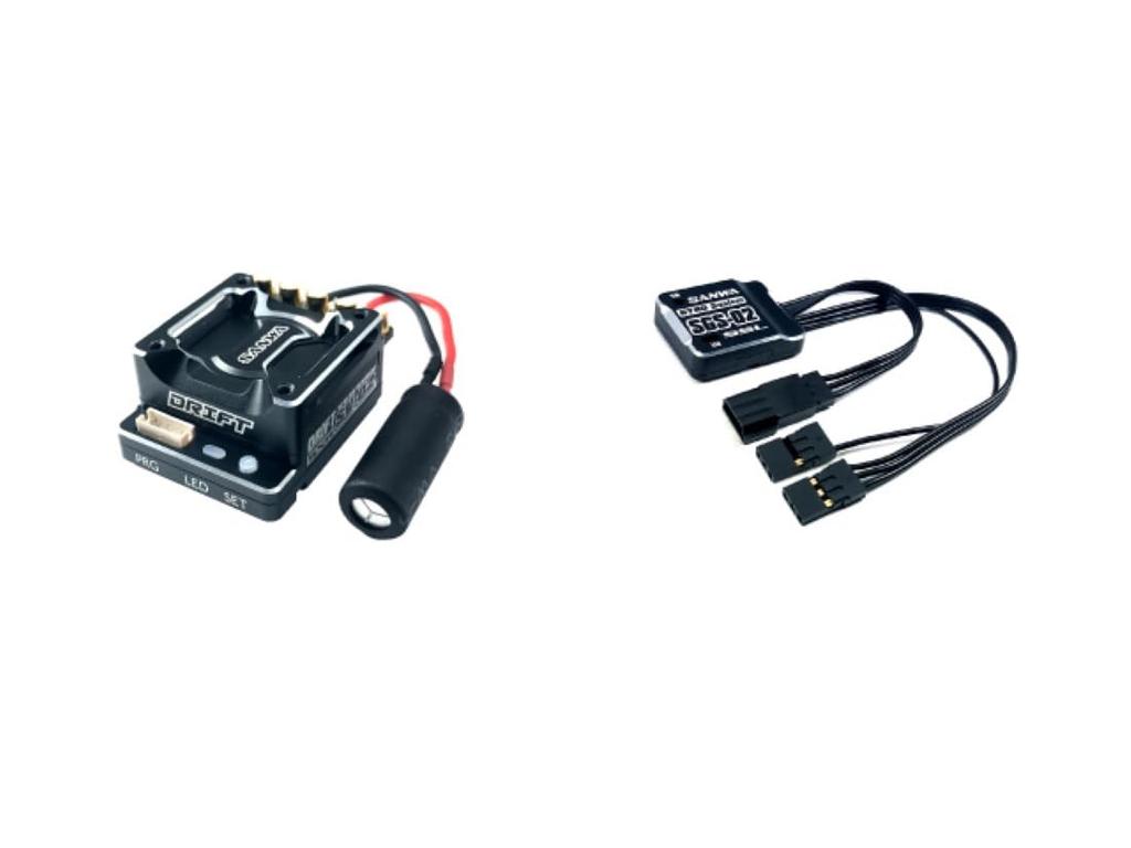 SANWA SV-DII/SGS-02 Drift Combo Set for M17/MT-5/MT-R Electric RC Cars, Brushless ESC with Reverse and Gyro, Part Number 107A54443C