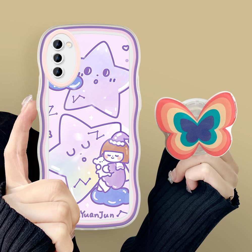 

Чехол для телефона с держателем-бабочкой для Samsung Galaxy S23 Ultra 5G S22 S21 S20 FE S10 M23 A11 A72 A32 A03 A33 A03S J7 Prime J6 Wave Edge Защитный чехол Samsung S23 Ultra 5G