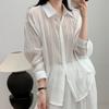 DIMANAF 2026 Summer New Plus Size Women Blouse Shirt Vintage Loose Cotton Linen Casual Lady Tops Button Solid
