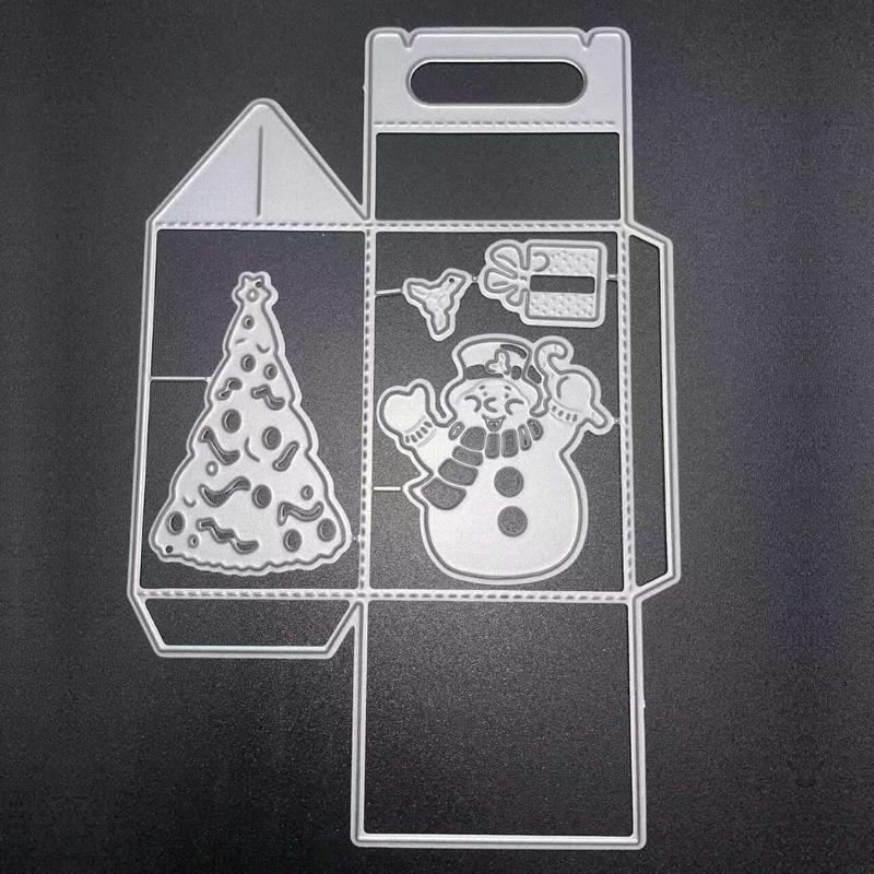 Christmas Snowman Box Metal Cutting Dies Stencil DIY Scrapbooking Album Paper Card Template Mold Embossing Decor X3UC
