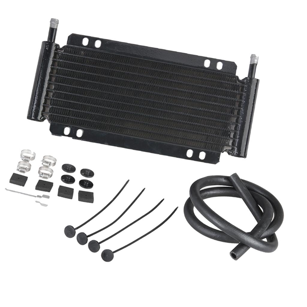 Heavy Duty Aluminum Oil Cooler Kit Universal Transmission Gearbox Cooler Set for Car Engine Overload and Racing