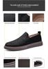 Men's Slip-On Leather Shoes: Sizes 36–48, Soft Sole, Breathable, Hand-Stitched