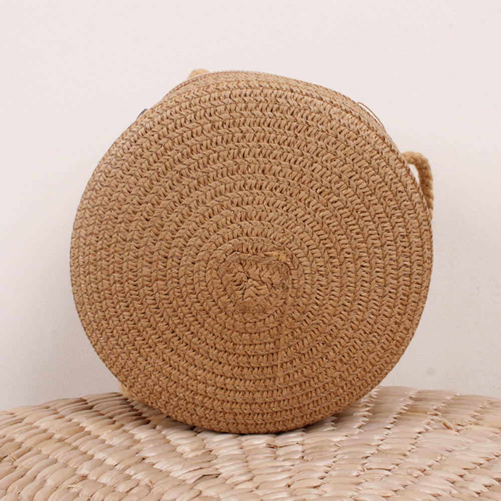 Handmade Straw Bag Women Woven Beach Crossbody Bag Ladies Shoulder Rattan Handmade Knitted Candy Color Small Handbag