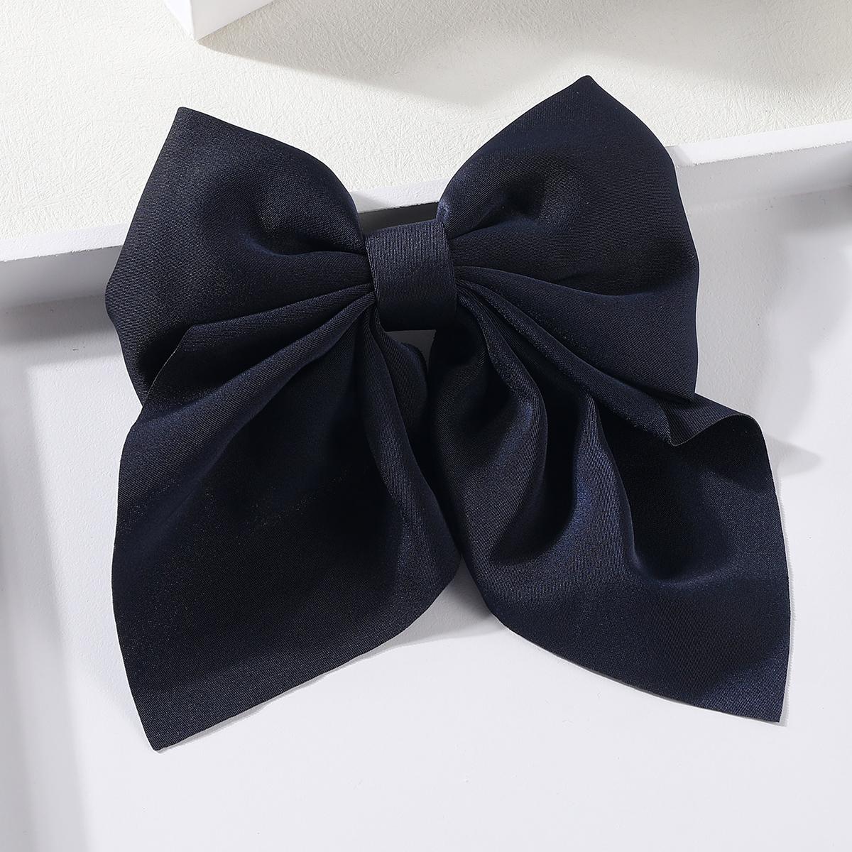 

Милые заколки-банты для женщин, однотонные заколки-банты, атласные заколки-бабочки, зажим-уточка, аксессуары для волос для девочек Size fits all