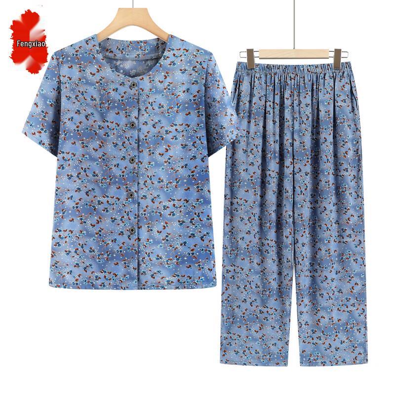 

Women s Floral Print Summer Short Sleeve Loungewear Set 3XL