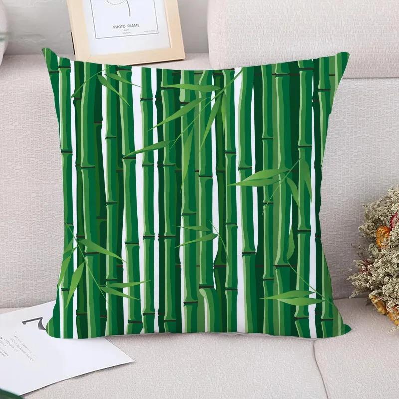 Bamboo Pattern Decorative Pillowcase Living Room Office Home Pillowcase Car Ornaments