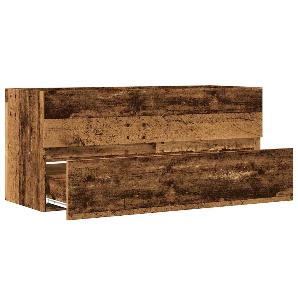 Washbasin Cabinet In Rustic Wood Look 100 X 38.5 X 45 Cm Engineered Wood