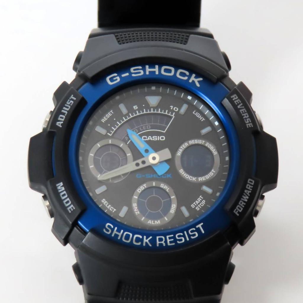 CASIO beautiful watch black and with box and, G-SHOCK AW-591, blue, case.