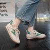 Chaussures de Sport Légères pour Femmes Antidérapantes Fond Plat Automne Nouvelle Cuir Véritable Classique Rétro à Lacets Chaussures de Sport Décontractées