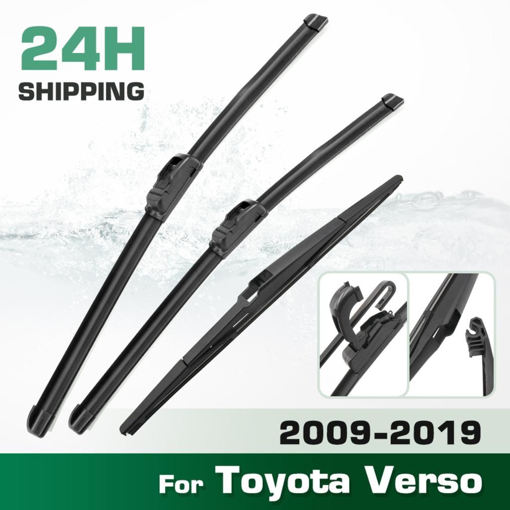 Для Toyota Verso 2009-2019 2010 2011 2012 2013 Щетка стеклоочистителя передняя и задняя Щетки стеклоочистителя Лобовое стекло Ветровое стекло Стеклоочистители 26"+16"+12"