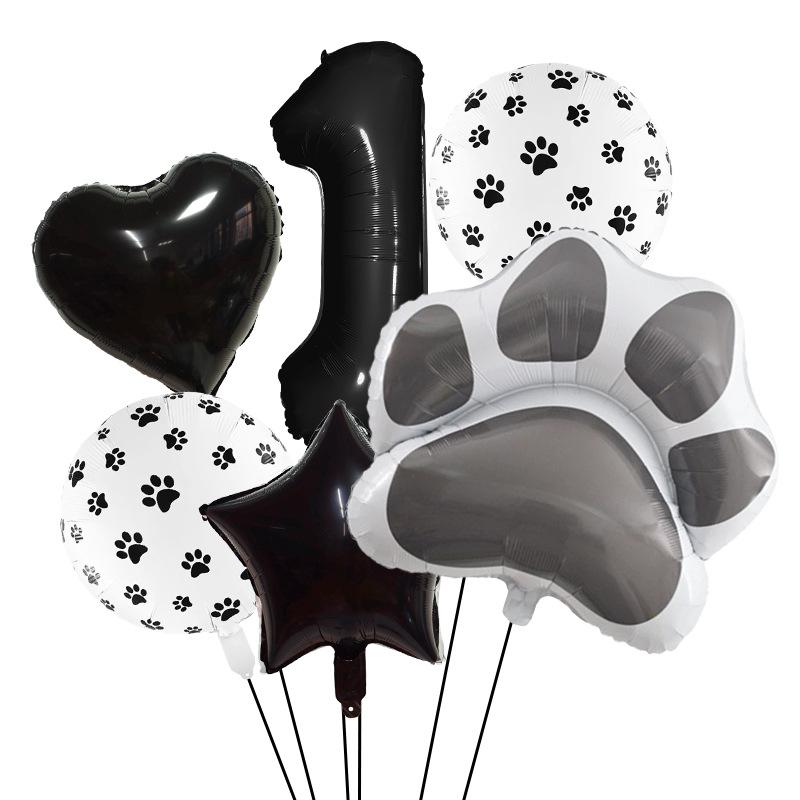 

Black Dog Paw Party Balloon Set Aluminum Film Digital Animal Birthday Party Decoration Pet Aluminum Film Balloon Pet black dog paw set 1