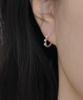 Postlude [Silver] Dot Line Cz Ring Earrings