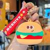 Creative Burger Fries Coin Purse Keychain - Cute Cartoon Earphone Bag for Students