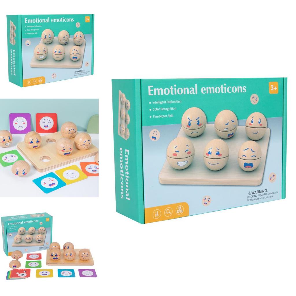 Wooden Emotional Expression Ball Educational Toy For Parent Child Interactive Play