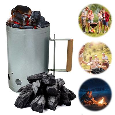 Schnellzünder Brikettstarter Dose mit Griff Holzkohle Kaminanzünder BBQ Grillwerkzeug für Holzkohlegrill und Barbecues