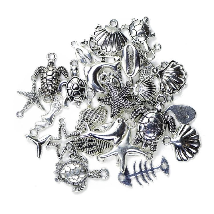 Set of 100 Oceans Jewelry Pendant Sea Themed Shaped Ornament Bracelet Necklace Accessories Stylish Women Bag Decoration
